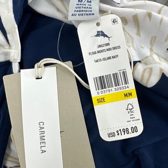 Tommy Bahama Women's Island Navy Flora Nights Midi Dress Size M - Picture 3 of 9